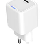 POWERTECH φορτιστής τοίχου PT-1225 με καλώδιο, USB-C, 33W, GaN, λευκός