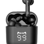 POWERTECH earphones με θήκη φόρτισης PT-1227, TWS, ENC, 30/480mAh, μαύρα