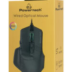 POWERTECH ενσύρματο gaming ποντίκι PT-1274, RGB φως, οπτικό, 12000DPI, μαύρο