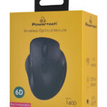 POWERTECH ασύρματο ποντίκι PT-1288, USB δέκτης, έως 1600DPI, 400mAh, μαύρο