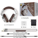 ONEODIO headphones Fusion A70, ενσύρματα/ασύρματα, Hi-Res, 40mm, ασημί