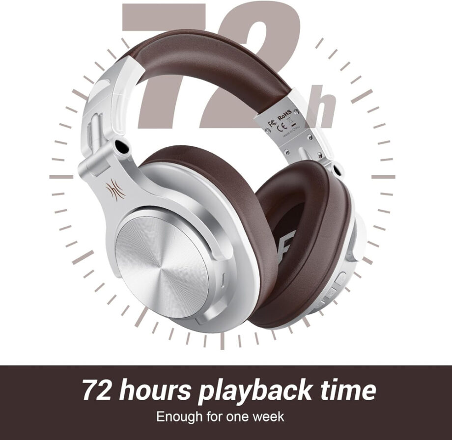 ONEODIO headphones Fusion A70, ενσύρματα/ασύρματα, Hi-Res, 40mm, ασημί