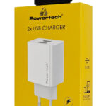 POWERTECH φορτιστής τοίχου PT-1321, 2x USB, 12W, λευκός