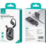 USAMS earphones με θήκη φόρτισης UG26, OWS, Φ14.2mm, 50/300mAh, μαύρα