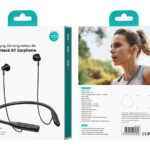 USAMS earphones YQ24 με μαγνήτη, Bluetooth, 130mAh, μαύρα