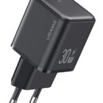 USAMS φορτιστής τοίχου US-CC186, USB-C θύρα εξόδου, 30W PD, μαύρος