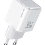 USAMS φορτιστής τοίχου US-CC186, USB-C θύρα εξόδου, 30W PD, λευκός