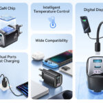 USAMS φορτιστής τοίχου US-CC229, USB & USB-C, 30W, GaN, μαύρος