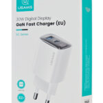 USAMS φορτιστής τοίχου US-CC229, USB & USB-C, 30W, GaN, λευκός