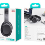 USAMS headphones YG23, ασύρματα & ενσύρματα, Φ40mm, 300mAh, μαύρα