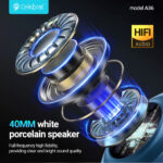 CELEBRAT headphones A36, ασύρματα & ενσύρματα, micro SD, 40mm, 250mAh, μαύρα