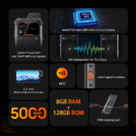 UNIWA smartphone W999, 6.3", 8/128GB , ηχείο 2W, Atex Zone 2, IP68, μαύρο