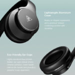 DOQAUS headphones DESIGN 1, ασύρματα & ενσύρματα, Φ40mm, 600mAh, μαύρα/καφέ