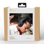 DOQAUS headphones DESIGN 2, ασύρματα & ενσύρματα, Φ40mm, 600mAh, μαύρα
