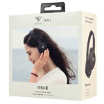 DOQAUS headphones DESIGN 3, ασύρματα & ενσύρματα, Φ40mm, 600mAh, μαύρα