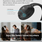DOQAUS headphones FOCUS 5, ασύρματα & ενσύρματα, Φ40mm, 1000mAh, μωβ