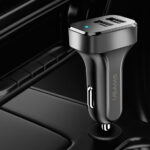 USAMS φορτιστής αυτοκινήτου C13 & καλώδιο type-C, 2x USB, 2.1A, μαύρο