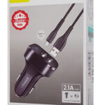 USAMS φορτιστής αυτοκινήτου C13 & καλώδιο type-C, 2x USB, 2.1A, μαύρο