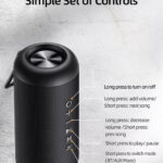 USAMS φορητό ηχείο YX008, 10W, Bluetooth/3.5mm, 1800mAh, IPX6, μαύρο