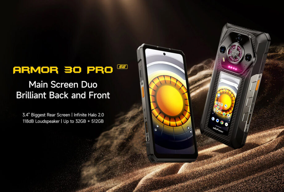 ULEFONE smartphone Armor 30 Pro, 6.95" & 3.4", 16/512GB, 5G, 12800mAh, IP68/IP69K, μαύρο