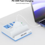 RELIFE σταθμός φόρτισης RL-309H, USB/3x USB-C/3x DC/wireless, 72W, λευκός