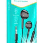 KAKUSIGA earphones με μικρόφωνο KSC-1301, 3.5mm σύνδεση, 14mm, 1.1m, μαύρα