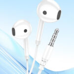 KAKUSIGA earphones με μικρόφωνο KSC-1301, 3.5mm σύνδεση, 14mm, 1.1m, λευκά