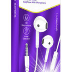 KAKUSIGA earphones με μικρόφωνο KSC-1301, 3.5mm σύνδεση, 14mm, 1.1m, λευκά