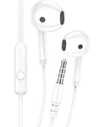 KAKUSIGA earphones με μικρόφωνο KSC-1301, 3.5mm σύνδεση, 14mm, 1.1m, λευκά