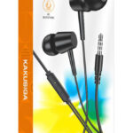KAKUSIGA earphones με μικρόφωνο KSC-1303, 3.5mm σύνδεση, 10mm, 1.1m, μαύρα