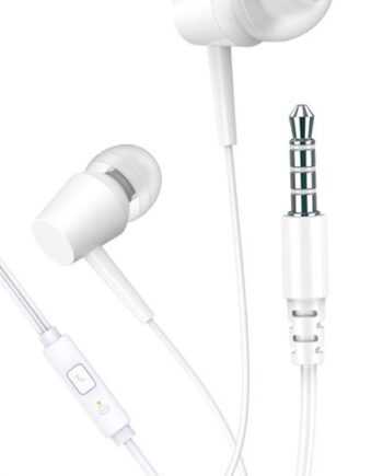 KAKUSIGA earphones με μικρόφωνο KSC-1303, 3.5mm σύνδεση, 10mm, 1.1m, λευκά
