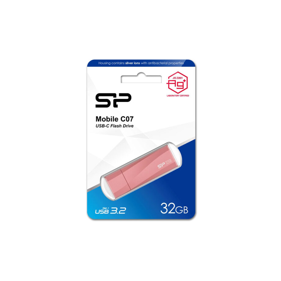 SILICON POWER USB-C Flash Drive Mobile C07, 32GB, USB 3.2, ροζ