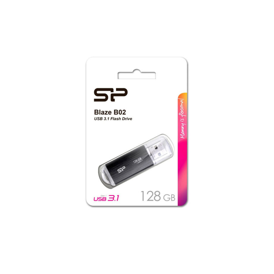 SILICON POWER USB Flash Drive Blaze B02, 128GB, USB 3. 2, mavro