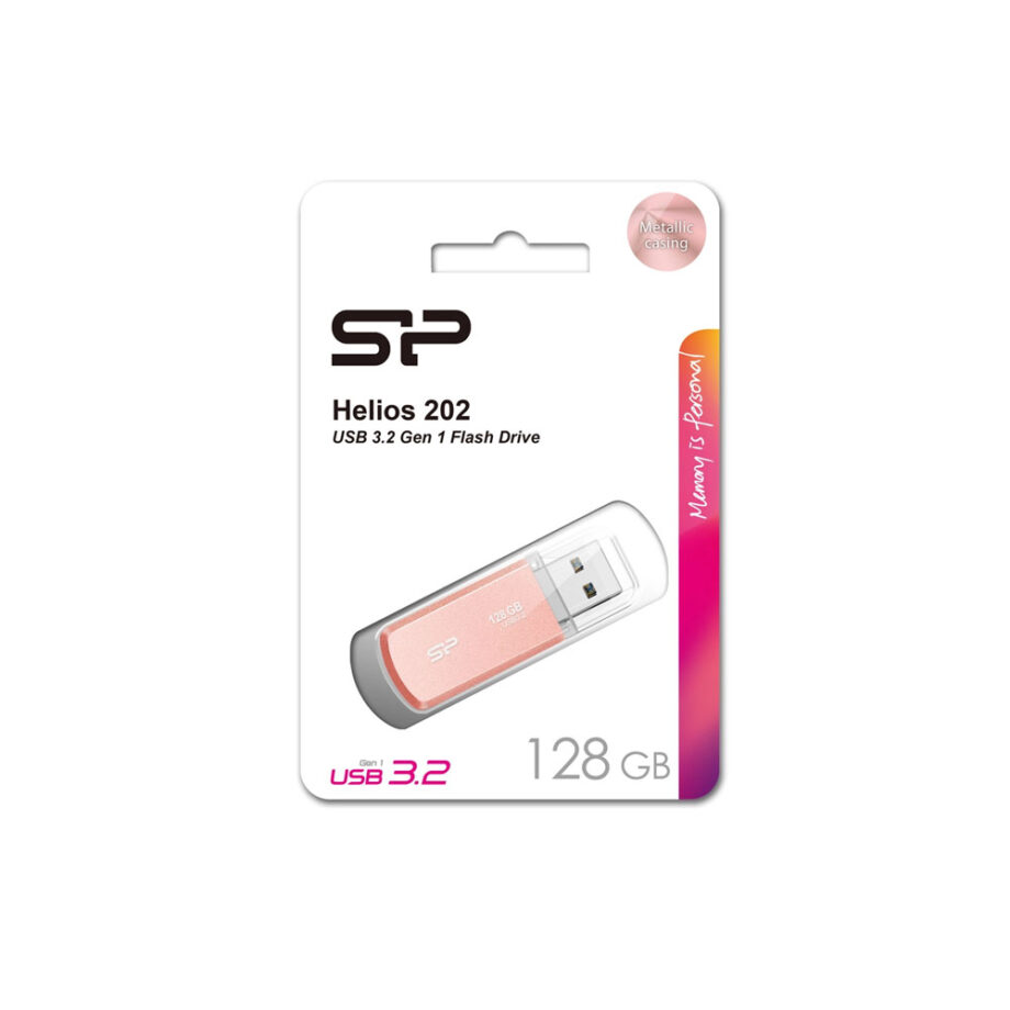 SILICON POWER USB Flash Drive Helios 202, 128GB, USB 3.2, ροζ χρυσό