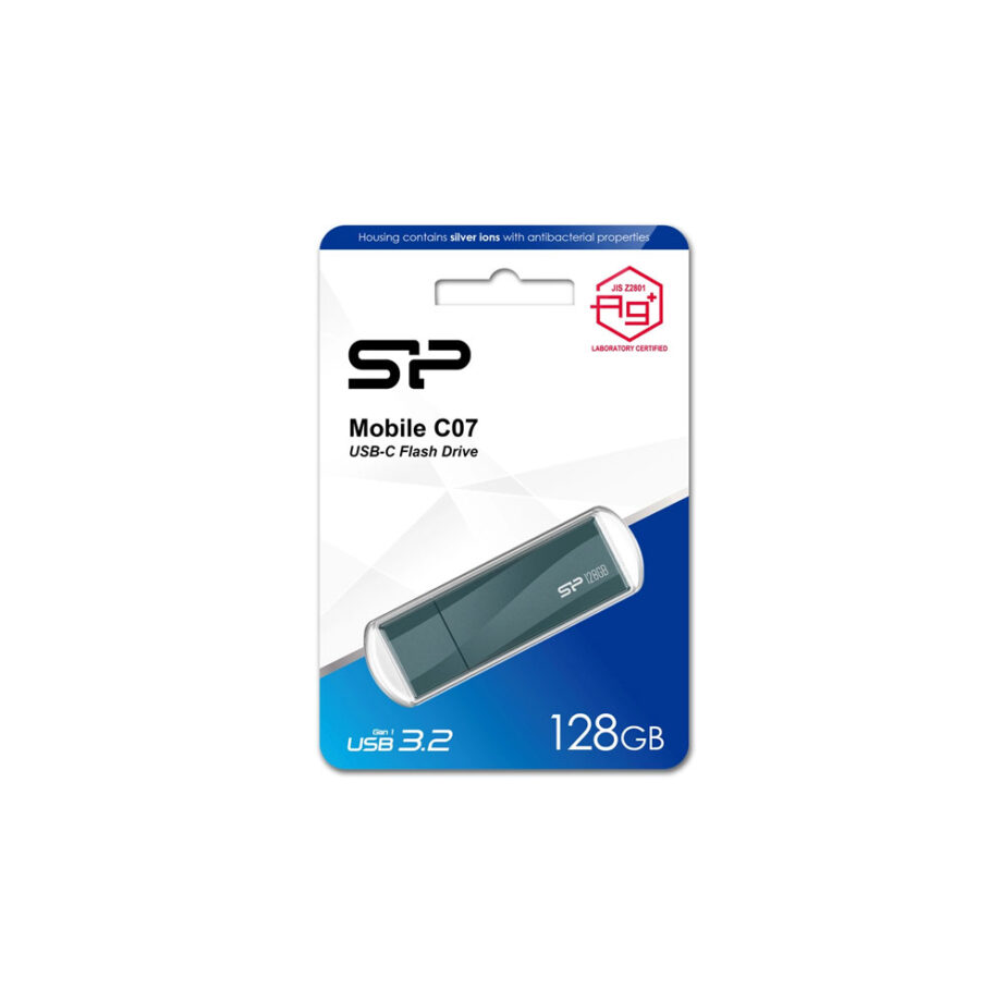SILICON POWER USB-C Flash Drive Mobile C07, 256GB, USB 3.2, Πράσινο